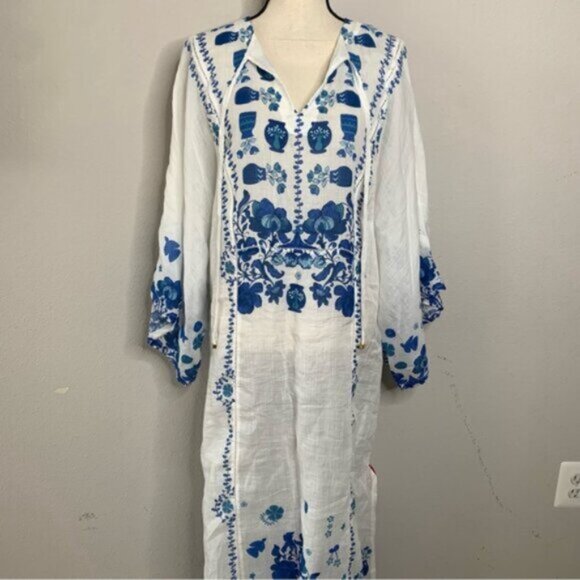 NWT Johnny Was Jade Collection Biannca Linen Kaftan Dress - Picture 11 of 15